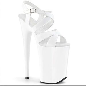 Pleaser Infinity-997 White 9” Heels